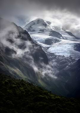 Misty Mountain Glacier Landscape