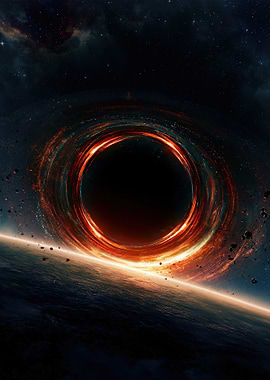 Black Hole Devouring Planet