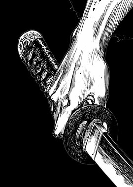 Hand Gripping a Katana