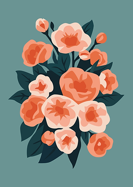 Coral and Peach Roses Bouquet