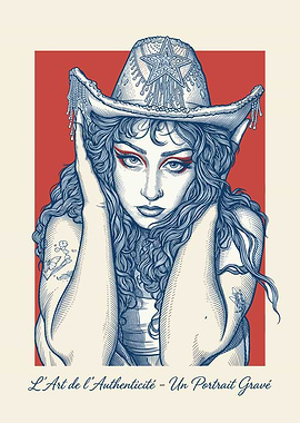 Chappell Roan Portrait of a Woman in a Cowboy Hat