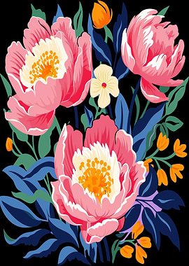 Vibrant Pink Peony Floral Arrangement