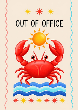 Out of Office Crab and Sun