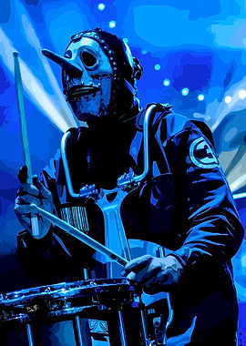 Slipknot Drummer in Blue