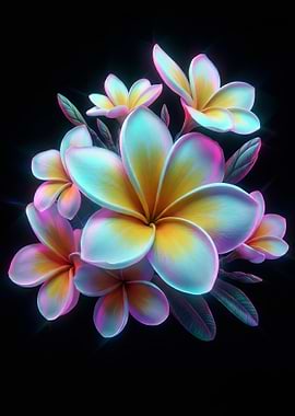 Vibrant Plumeria Flowers