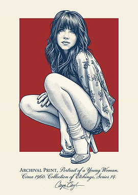 Vintage Etching of carly rae Square