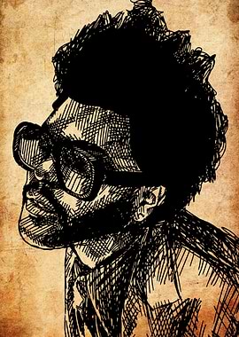 The Weeknd Sketch with Vintage Background