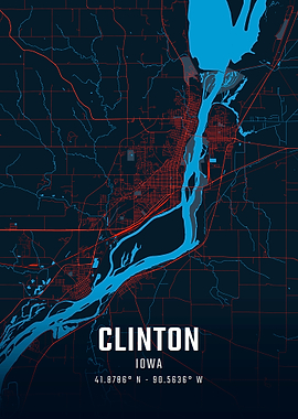 Clinton Iowa City Map