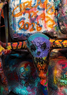 Cadillac Ranch Graffiti Skull