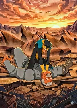 Invincible and Omni-Man fight