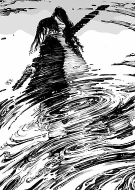 Figure in Water with Sword