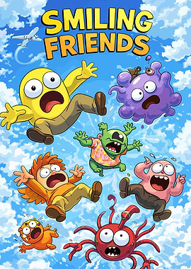 Smiling Friends Characters Falling