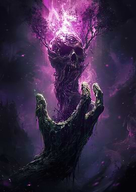 Mystical Skull with Glowing Energy