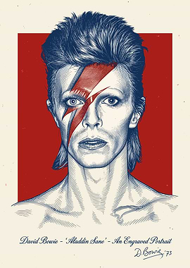 David Bowie Aladdin Sane Portrait