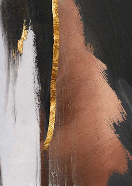 Abstract Gold and Bronze Brushstrokes