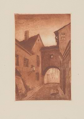 Old European Alleyway with Archway