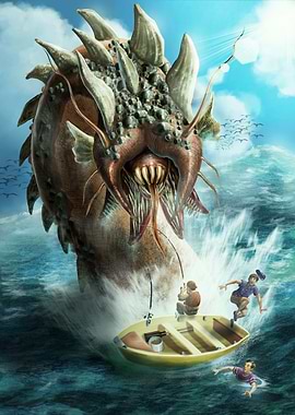 Sea Monster Attacks Fishing Boat