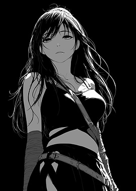 Anime Girl in Black Outfit