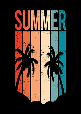 Retro Summer Palm Trees