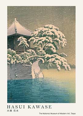Hasui Kawase Winter Scene Poster