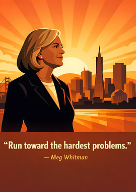 Meg Whitman Quote with Cityscape