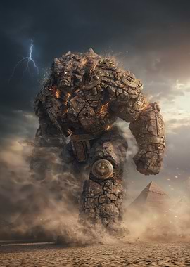 Stone Golem in Egyptian Desert
