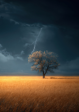 Tree in a Lightning Storm