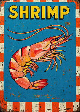 Vintage Shrimp Sign