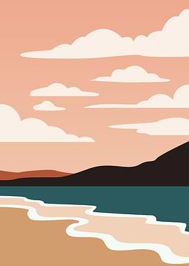 Minimalist Beach Landscape