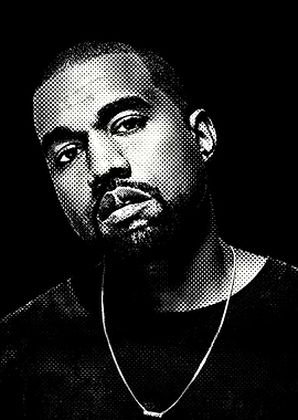 Kanye West Halftone Portrait