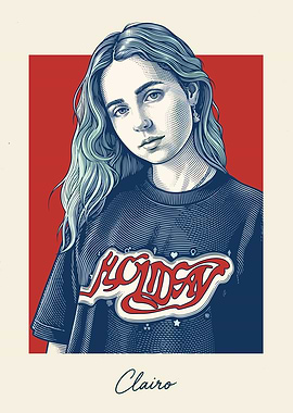 Clairo Portrait with Red Background