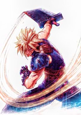Cloud Strife in Action