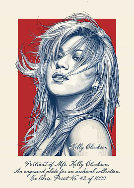 Kelly Clarkson Engraved Portrait