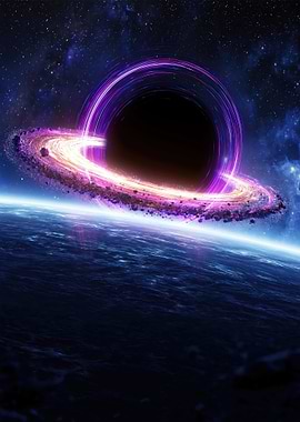 Black Hole with Accretion Disk and Planet