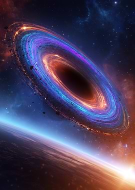 Black Hole with Accretion Disk and Planet