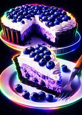 Blueberry Cheesecake Slice and Whole