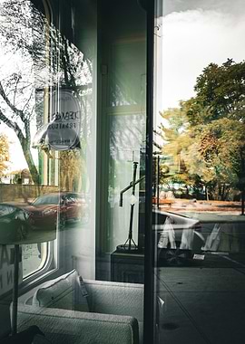 Reflection of a Street Scene in a Window