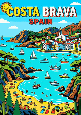 Costa Brava Spain Travel Poster