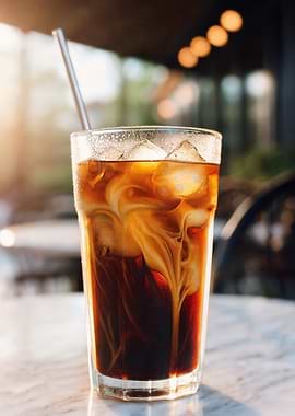 Iced Coffee with Cream Swirls