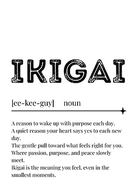 Ikigai Definition Poster