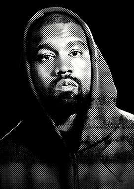 Kanye West Halftone Portrait