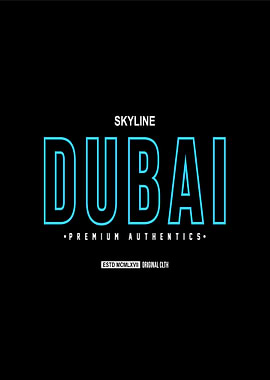 Dubai Skyline Text Art