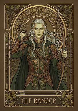 Elf Ranger with Bow and Arrows