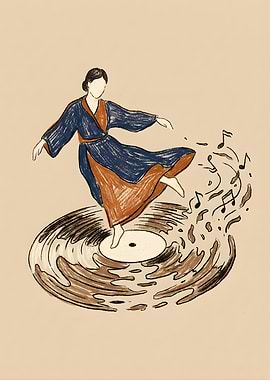 Dancer on a Vinyl Record