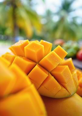 Freshly Cut Mangoes