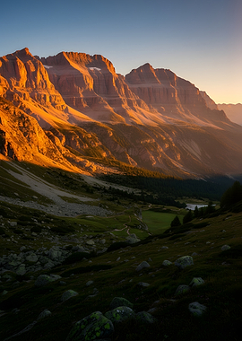 Golden Hour Mountain Landscape
