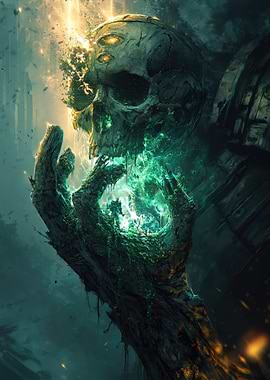 Undead Hand Conjuring Green Energy