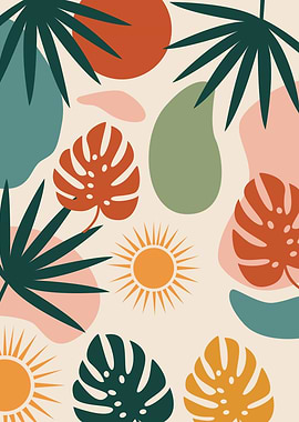 Boho Tropical Abstract Art