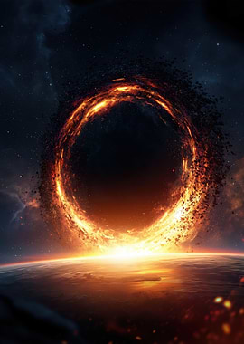 Cosmic Ring of Fire Over Planet