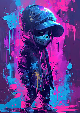 Graffiti Skeleton Character